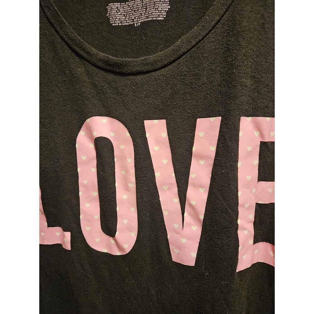 Victoria's Secret Black LOVE Graphic Sleep Gown Shirt Small